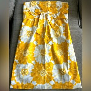 LIKE NEW Kate Spade Strapless Floral Dress Yellow